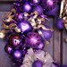 Purple and Gold Christmas Wreath with White Lights - Holiday Wreath - Handmade - Ready to Ship - USA FREE SHIPPING