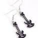 Black Guitar Enamel Charm Earrings