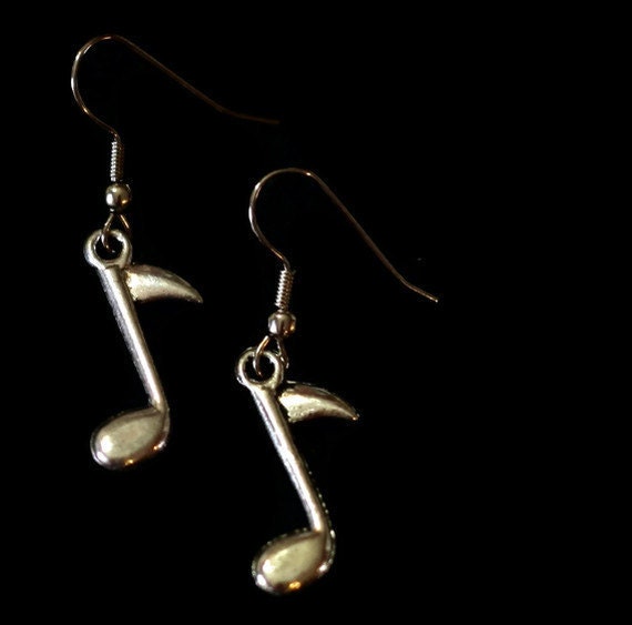 Music Note Charm Earrings