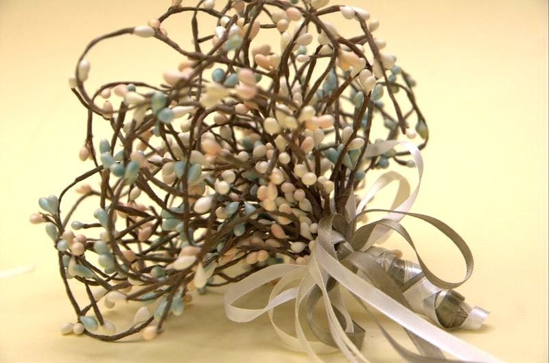 Bridal Bouquet - Wedding Bouquet  White-Ivory-Blue