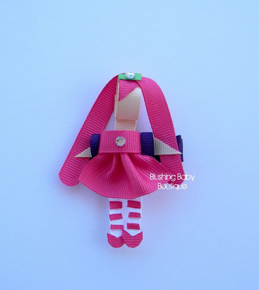 Raspberry Torte--Inspired by Strawberry Shortcake Hair Clip-- Birthdays and Baby Showers