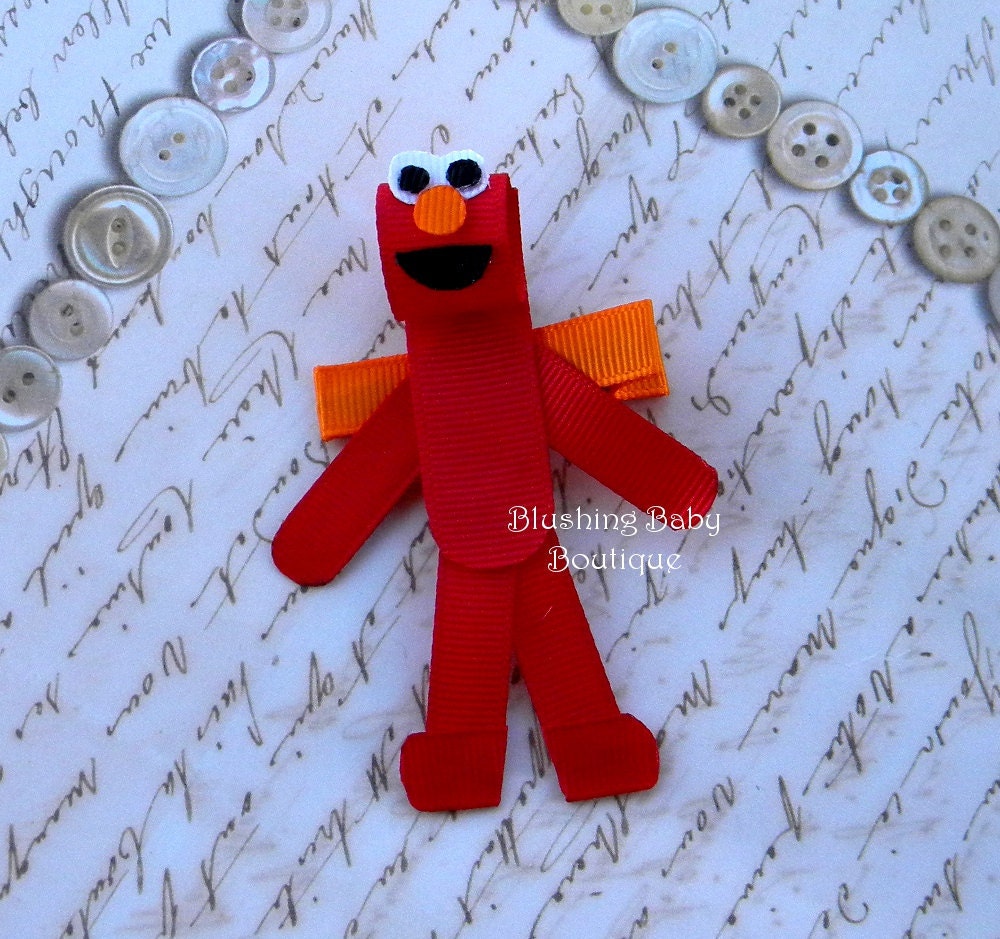 Inspired by Elmo Hair Clip-- Perfect Gift for Birthdays and Baby Showers
