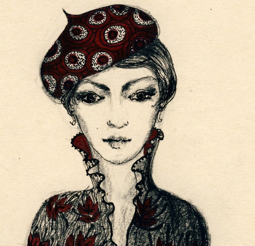 Rain In Paris    - Original Drawing