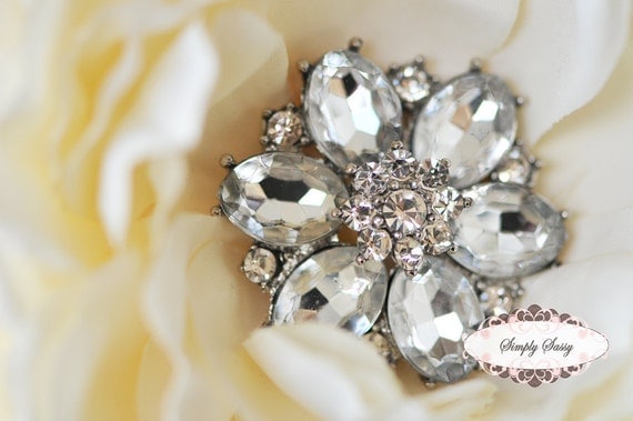 3 pcs RD123 Rhinestone Metal Flatback Embellishment Button Brooch Bridal accessories invitations crystal bouquet flowers hair clip comb
