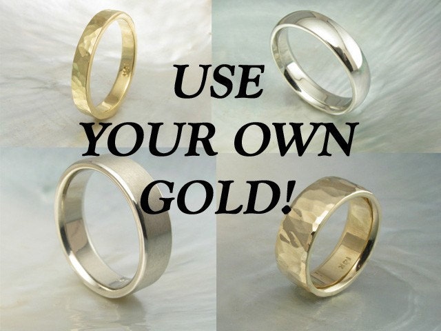 custom wedding band / stacking ring using your own reclaimed, recycled gold