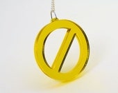 Golden Power of Veto Lasercut Pendant Necklace - Big Brother Laser Cut Jewelry