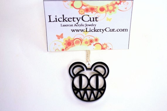 Radiohead Death Bear Laser Cut Acrylic Pendant Necklace