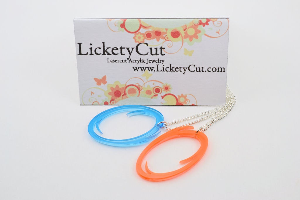 Portal Friendship Necklaces - Orange and Blue Portal Necklaces- GLaDOS