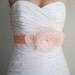 Bridal Sash Bridesmaid Belt Peach on Peach with vintage pearls, Romance