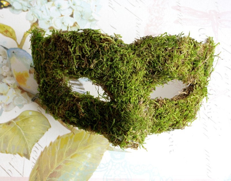 Woodland Queen Moss Venetian Masquerade Mask MADE TO ORDER