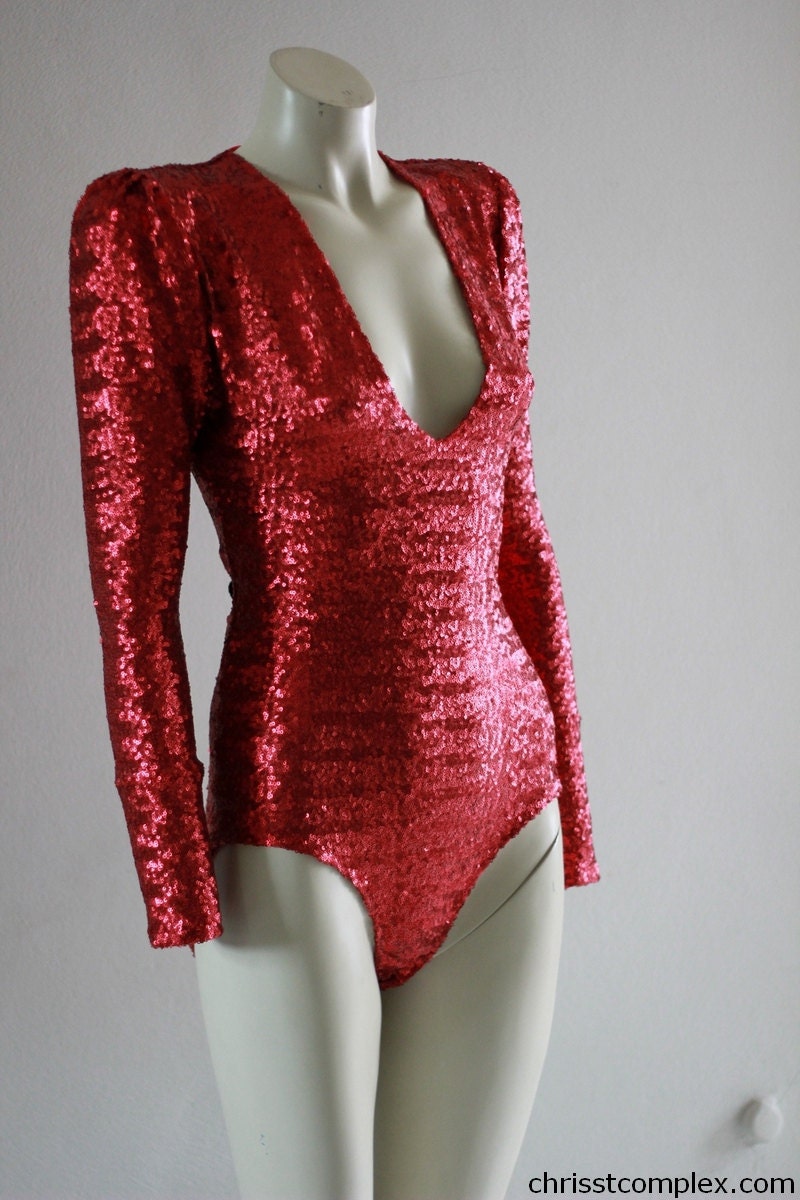 red sequin long sleeve