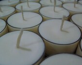 200 Soy Tea Lights, Unscented, Clear Cups,  Dye Free, Vegan