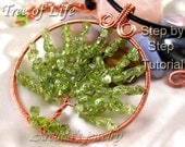 Tree of Life pendant jewelry tutorial - step by step coiled woven beaded wire wrapped wirework lesson - DIY instruction digital download pdf