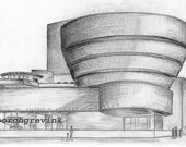 Solomon R. Guggenheim Museum of New York, New York City Frank Lloyd Wright, 1959 - pencil sketch