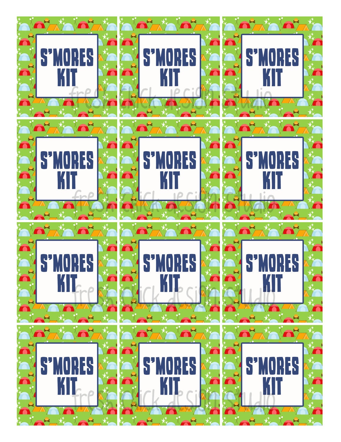 Printable Party Favor Tags - Camping Birthday Collection Il_170x135