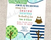 PRINTABLE Woodland Owl Baby Shower or Birthday Invite - Fresh Chick Design Studio Il_170x135