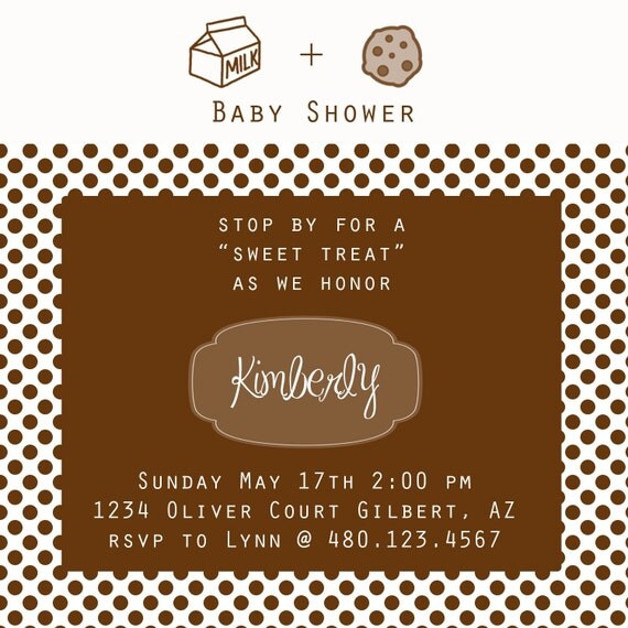 Printable Party Invitation - Milk and Cookies Baby Shower or Birthday Invite
