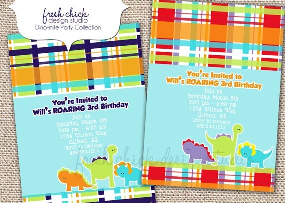 Printable Party Invitation - Dino-mite Collection Il_570xn