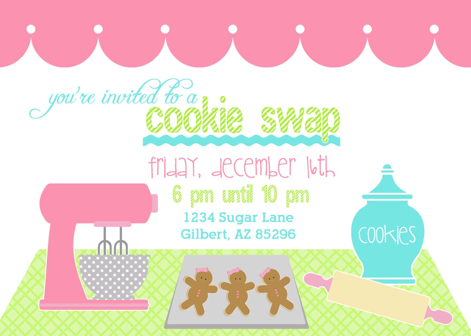 PRINTABLE PARTY INVITATION - Cookie Exchange Il_570xn