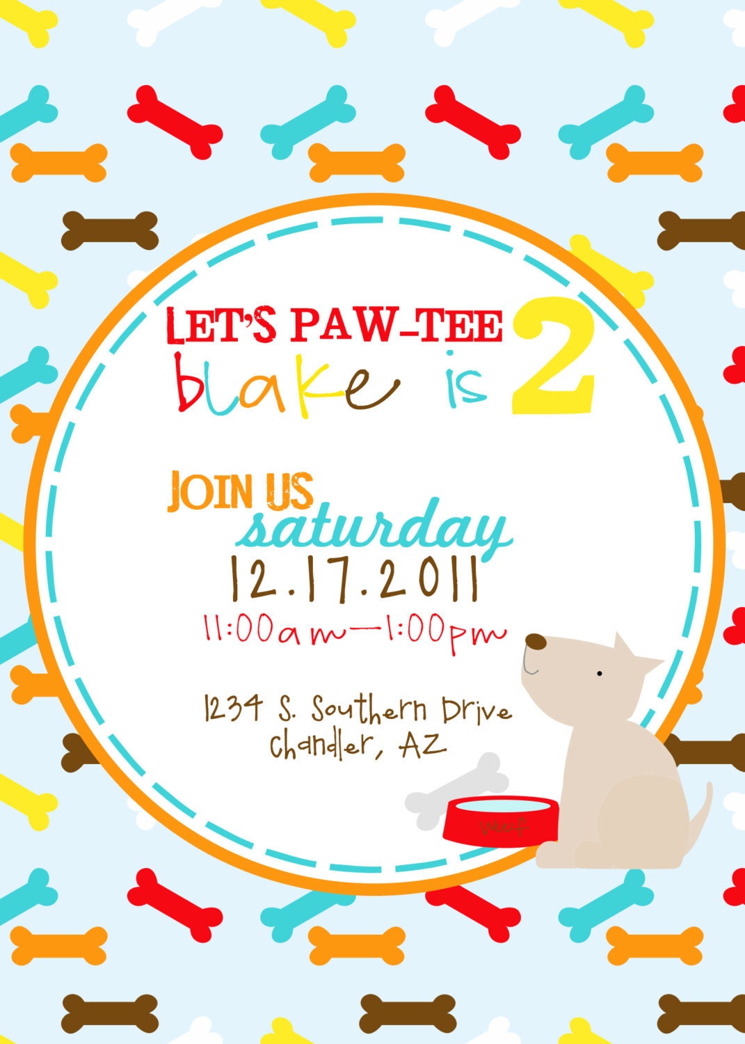 Printable Party Invite - Puppy birthday party or baby shower invite - Fresh Chick Design Studio Il_570xn