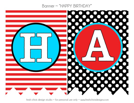 Pirate Birthday Party Printable Banner - Fresh Chick Design Studio Il_570xn