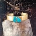 LUX Thin Brass Stacking Wire Wrapped Bohemian Turquoise Gemstone Cuff