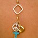 CHLOE Aqua Turquoise Cross Charm Necklace