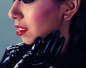 Black Industrial Screw Post Earrings for Sensitive Ears by Petal Cove