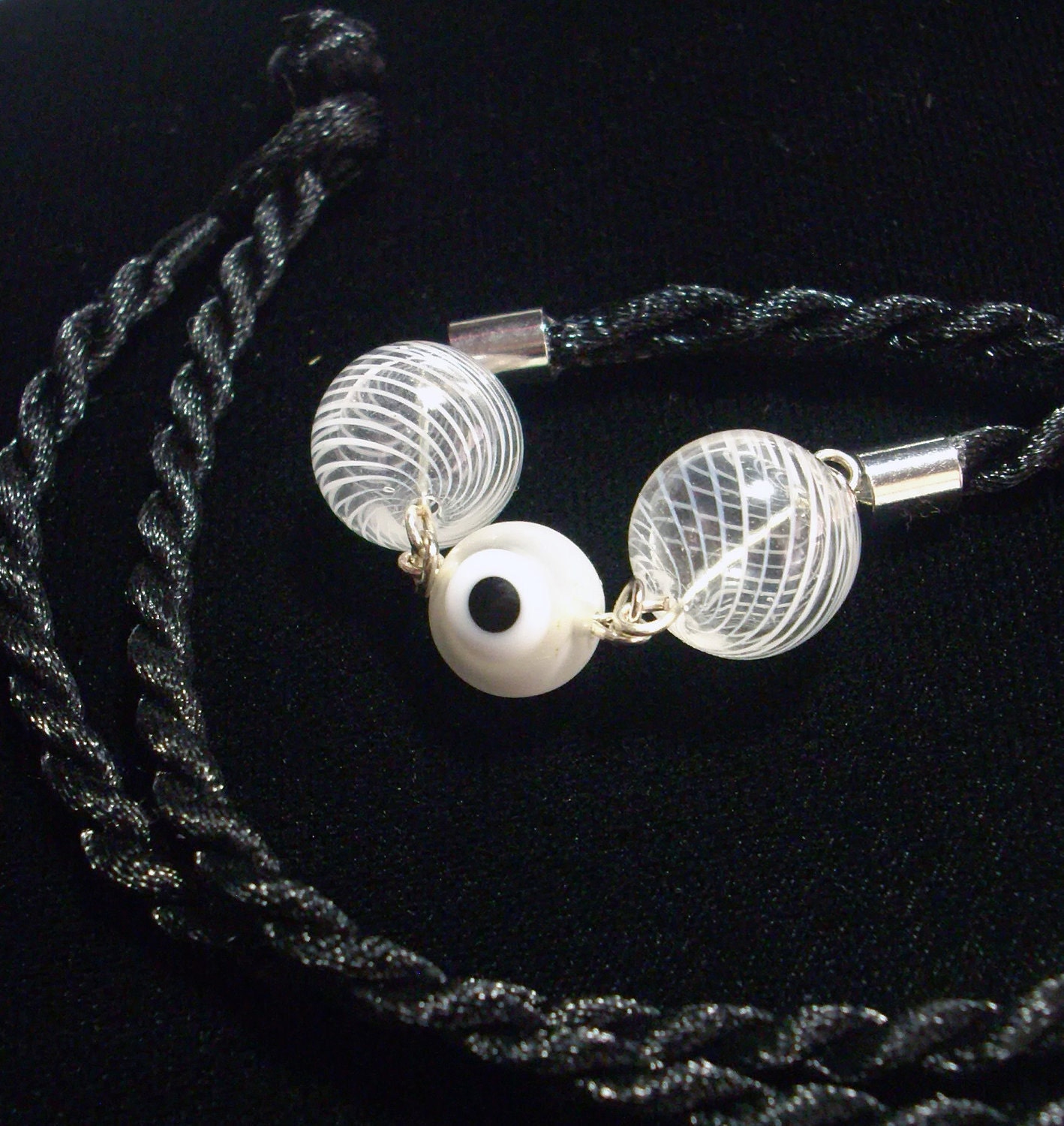 White- Look Into My Evil Eye Necklace