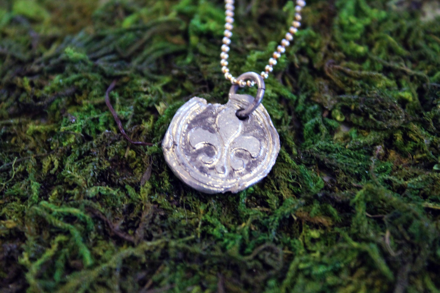 Fine Silver Wax Seal Fleur De Lis Vintage PMC
