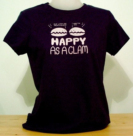 Happy as a Clam Womens Tee (Navy Blue)