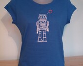 Robot Love Womens Tee (Royal Blue)