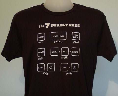 7 Deadly Keys Mens T-Shirt Black