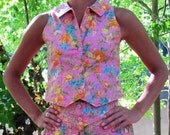EAT MY SKORTS Matching 2 Piece Pink with Flowers and Flair