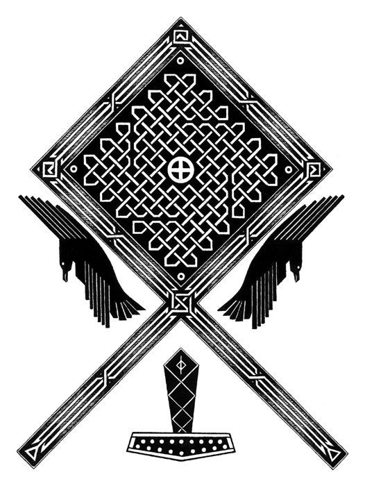 Odin and Thor Norse Design - 8.5X11 Art Print