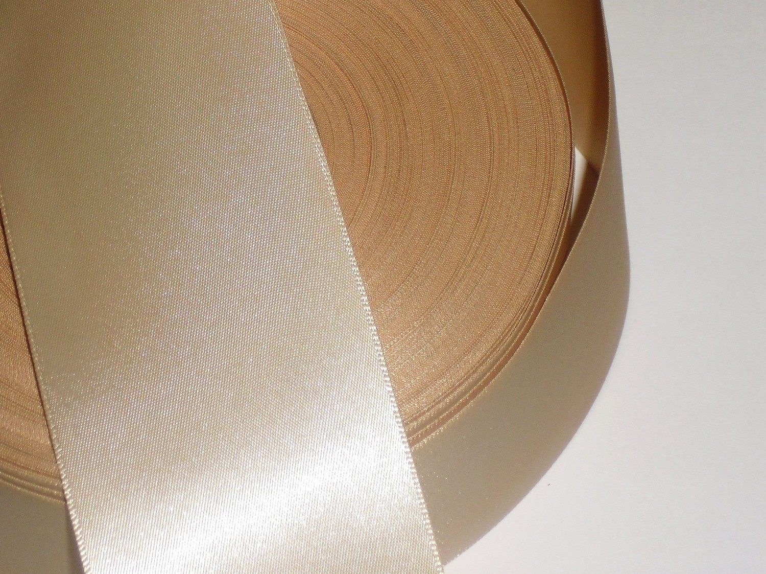 Items similar to Champagne Satin Ribbon by the Yard Double Faced 2 inch