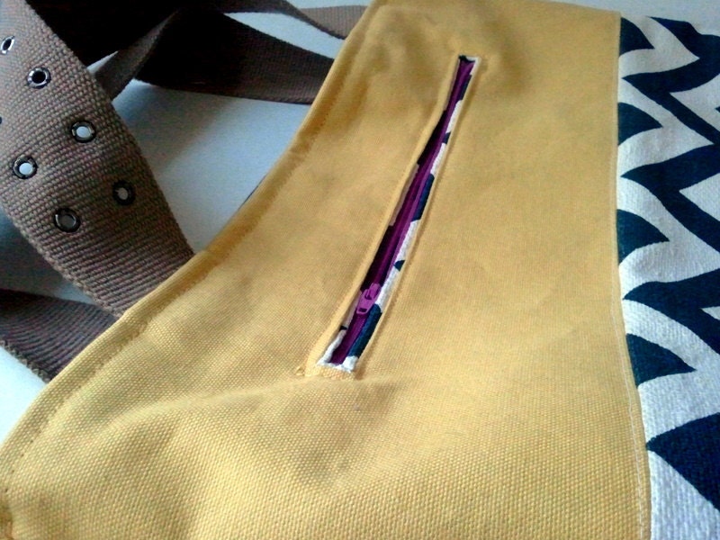 Chevron and Canvas Tote