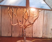 Stained glass lamp, hand made tree base