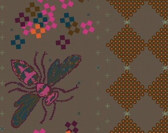 Melody Miller Fabric Ruby Star Spring - Bee in Nightlite - 1 Yard