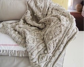 chunky oatmeal cable knit throw