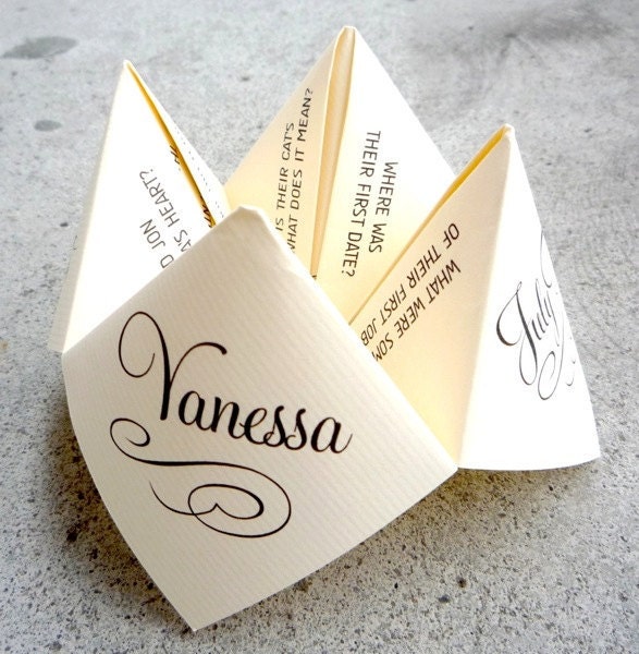 BLACK Wedding Cootie Catcher (Pdf - Printable)