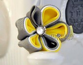 Fabric Flower Hair Accessory - Lemon Meringue Medium Skylit - Kanzashi
