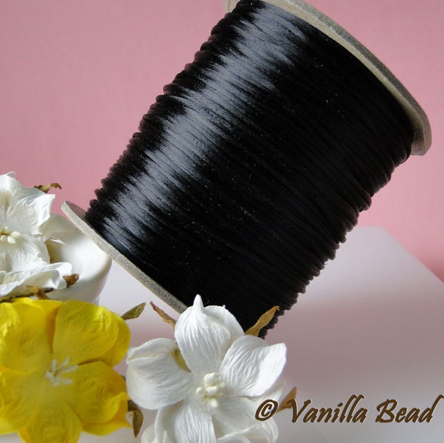 Satin Cord 2mm - Black - 10 Yards