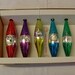 Vintage Christmas glass ornaments box set 5 teardrop double indents Old World