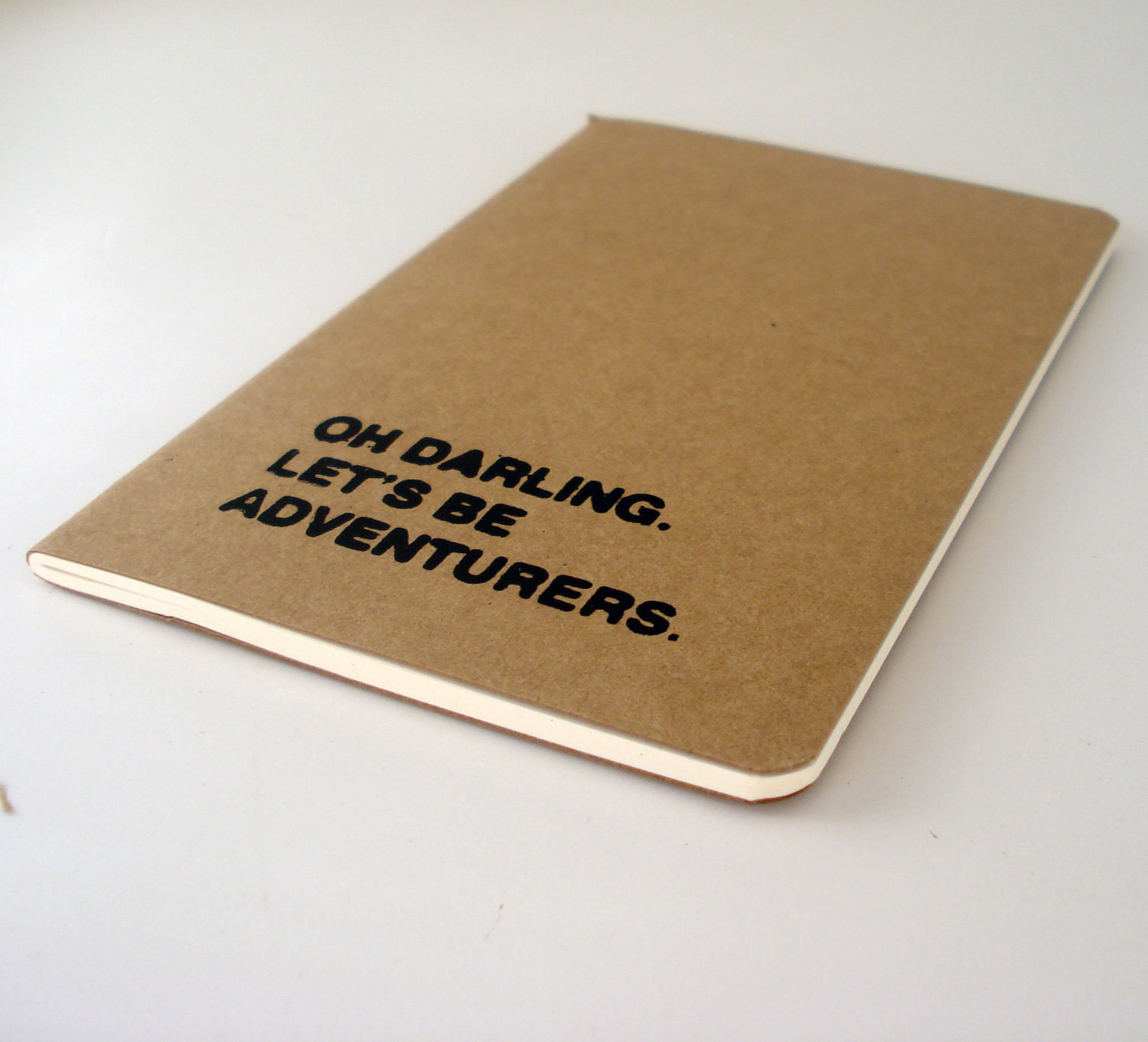 Oh Darling, Let's Be Adventurers Notebook - Black - Screen Printed - Cahier - Moleskine
