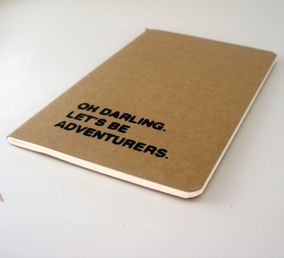 Oh Darling, Let's Be Adventurers Notebook - Black - Screen Printed - Cahier - Moleskine