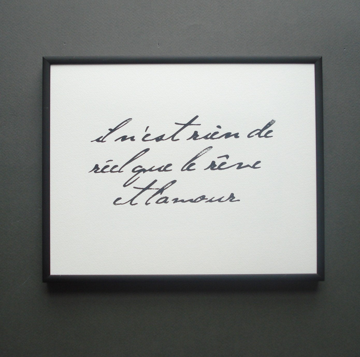 nothing is real but dreams and love screenprinted poster - black