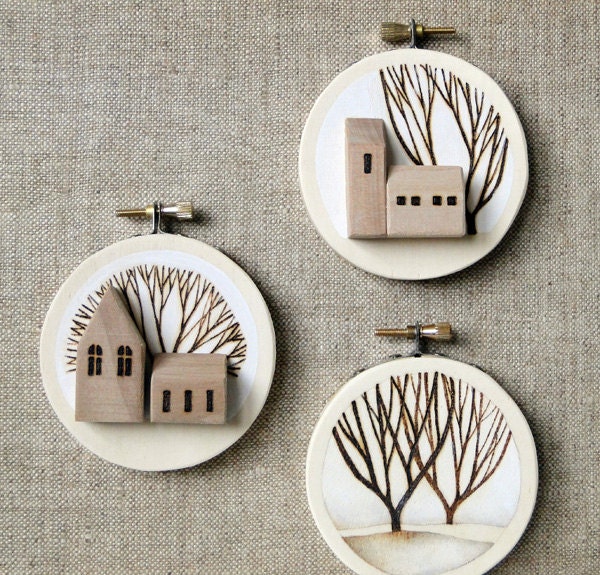 Original 3D Farmhouse Embroidery Hoop Art