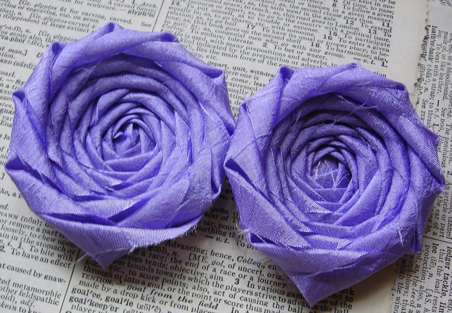 Lavender Flower Rosette Appliques for Scrapbooking, Hair Accessories