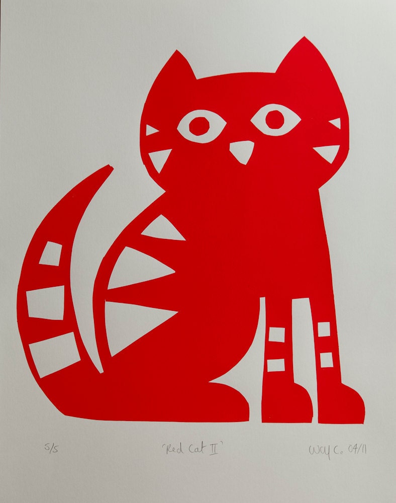 Red Cat Screenprint -- Limited Edition